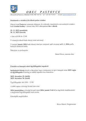 Oznámenie-Értesítés